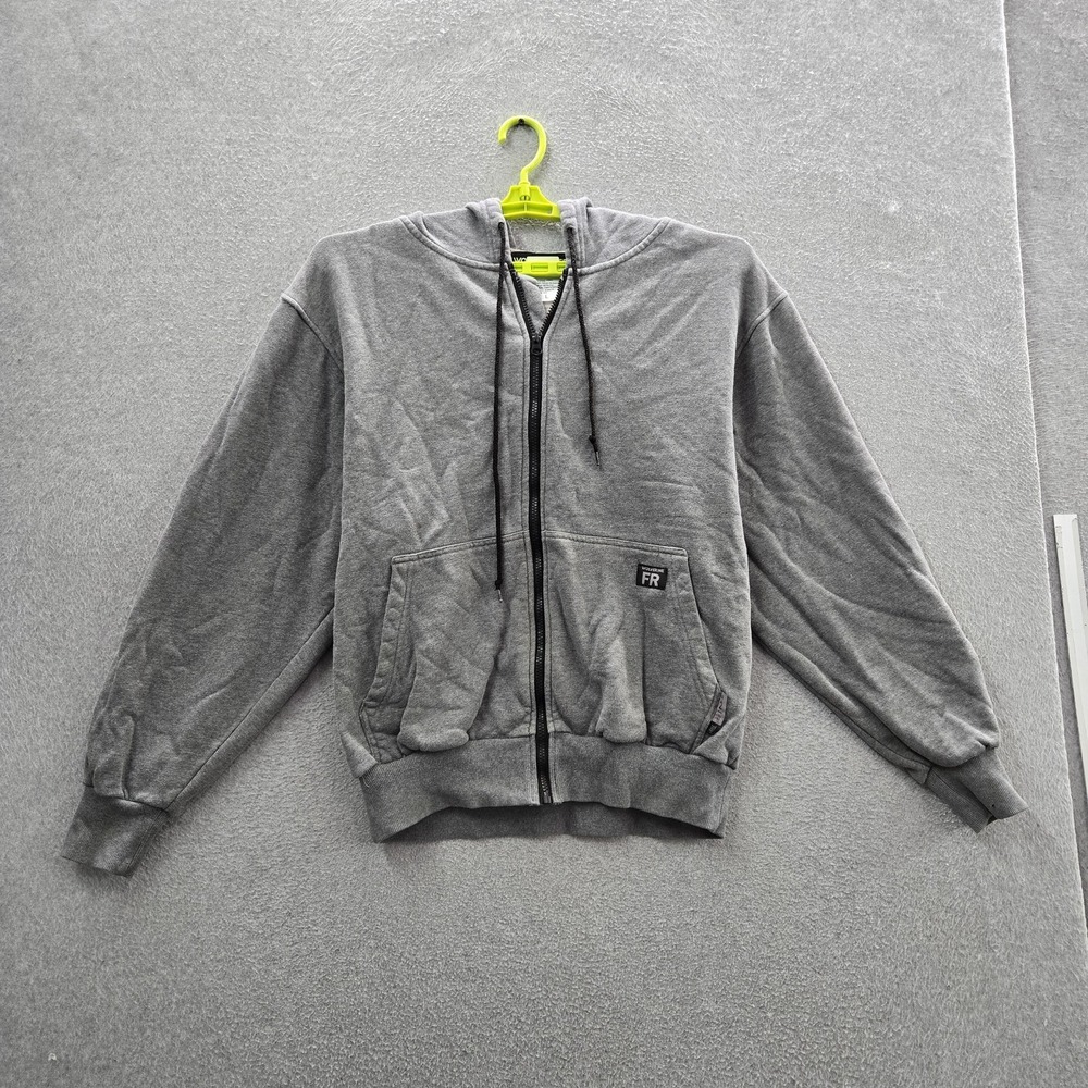 Wolverine FR Men Hoodie L Gray Fleece Workwear Activewear Zipper Long Sleeve